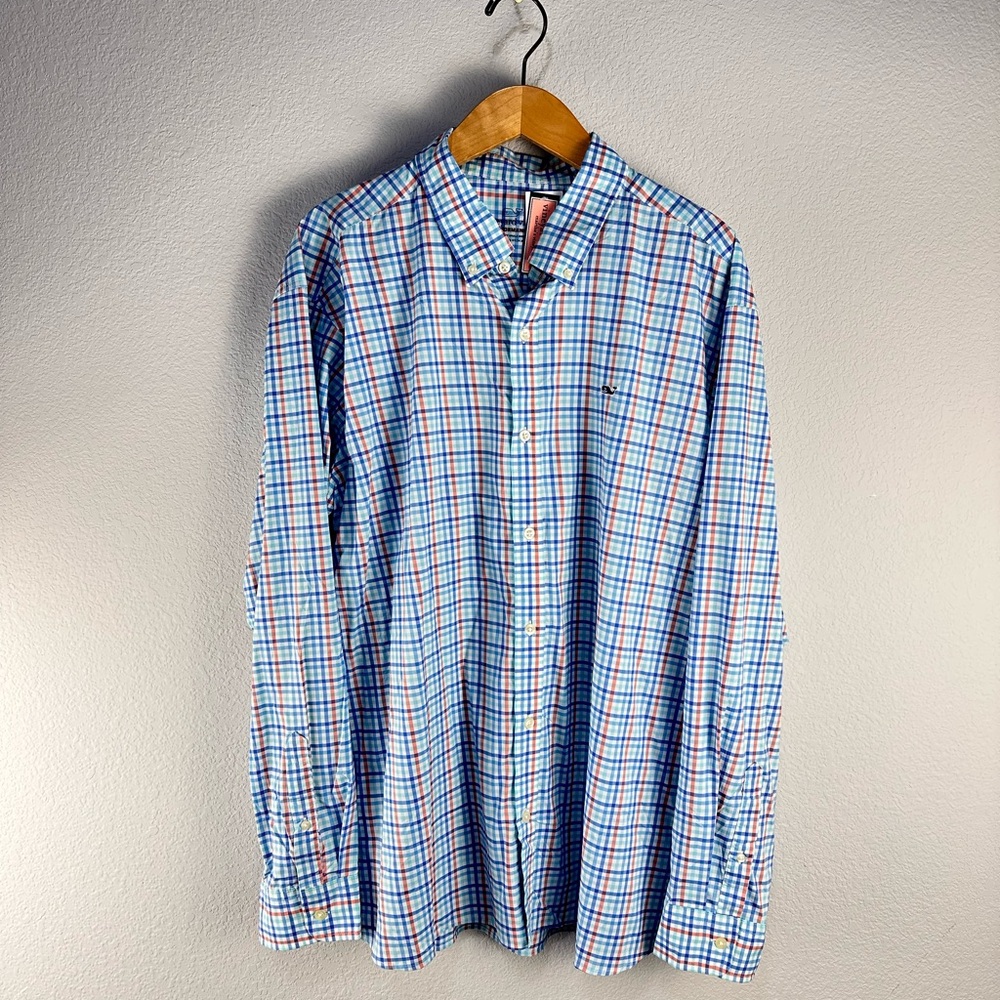 Vineyard Vines‎ Check Performance Classic Fit Shirt Sz XXL